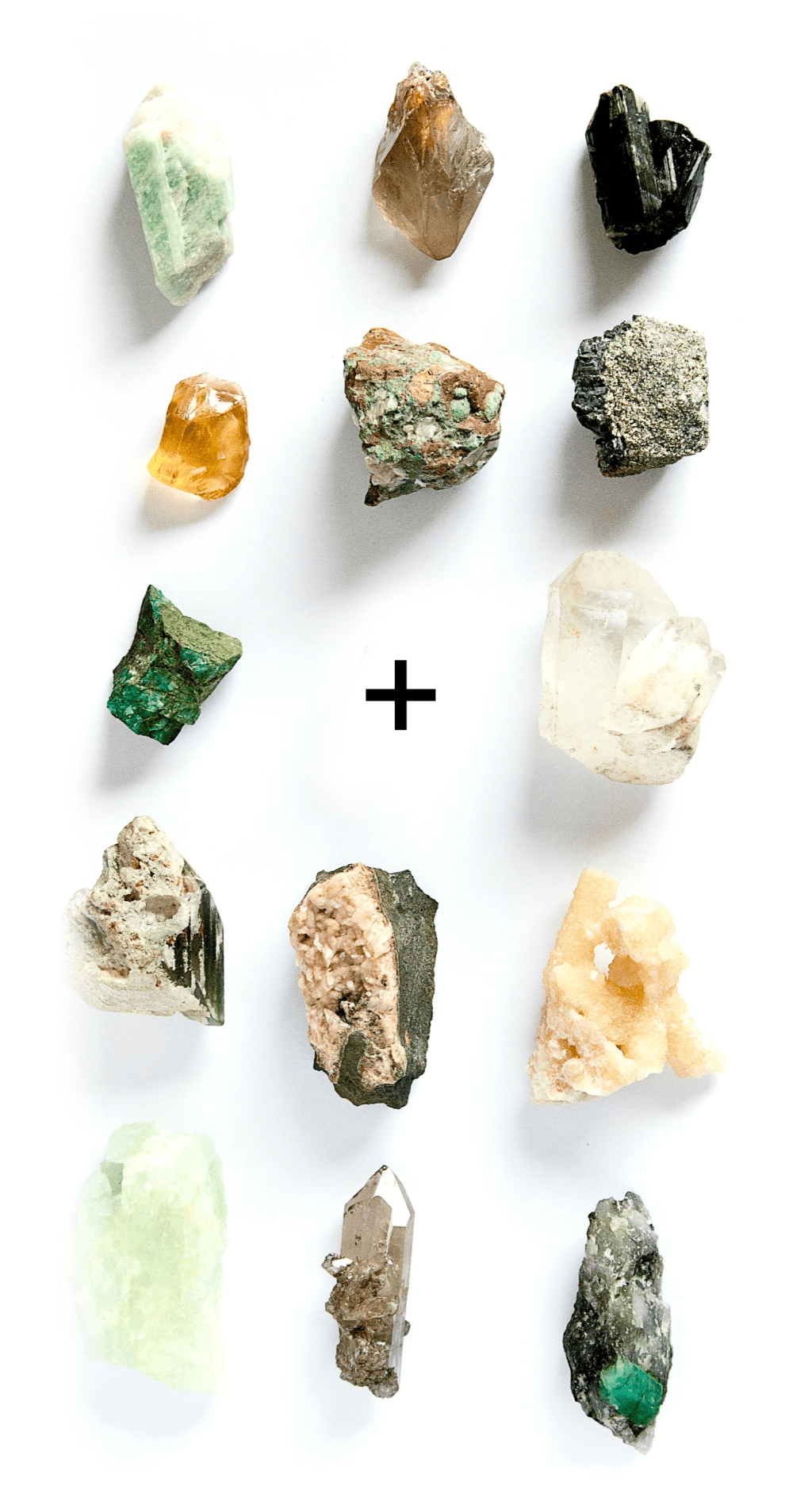 Gems in a grid with a plus in the center.